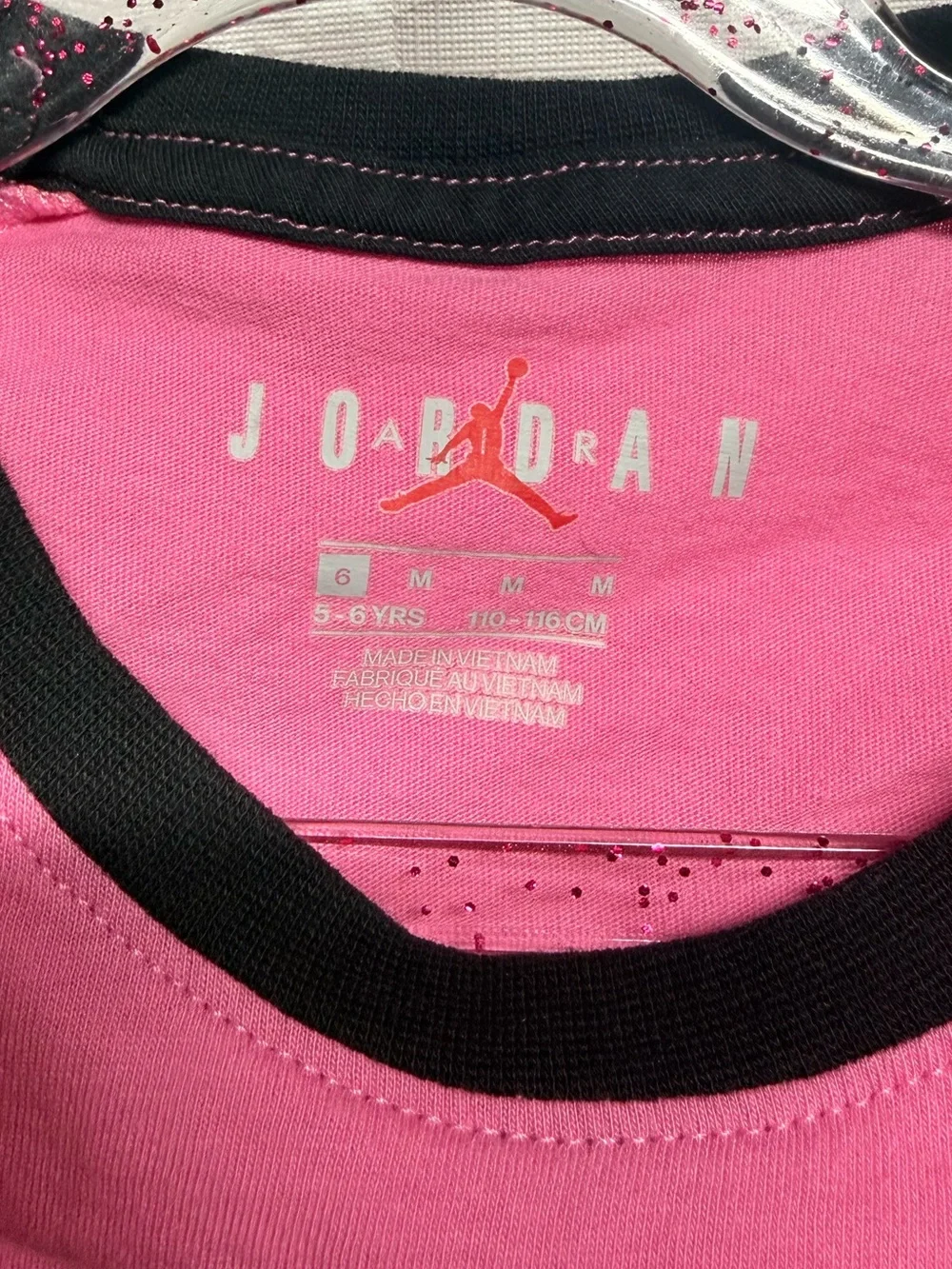 Jordan Pink Two-Tone Jumpman Long Sleeve Tee